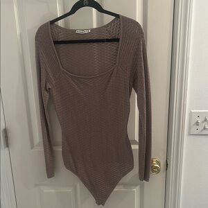 Abercrombie & Fitch Brown Fitted Ribbed Bodysuit